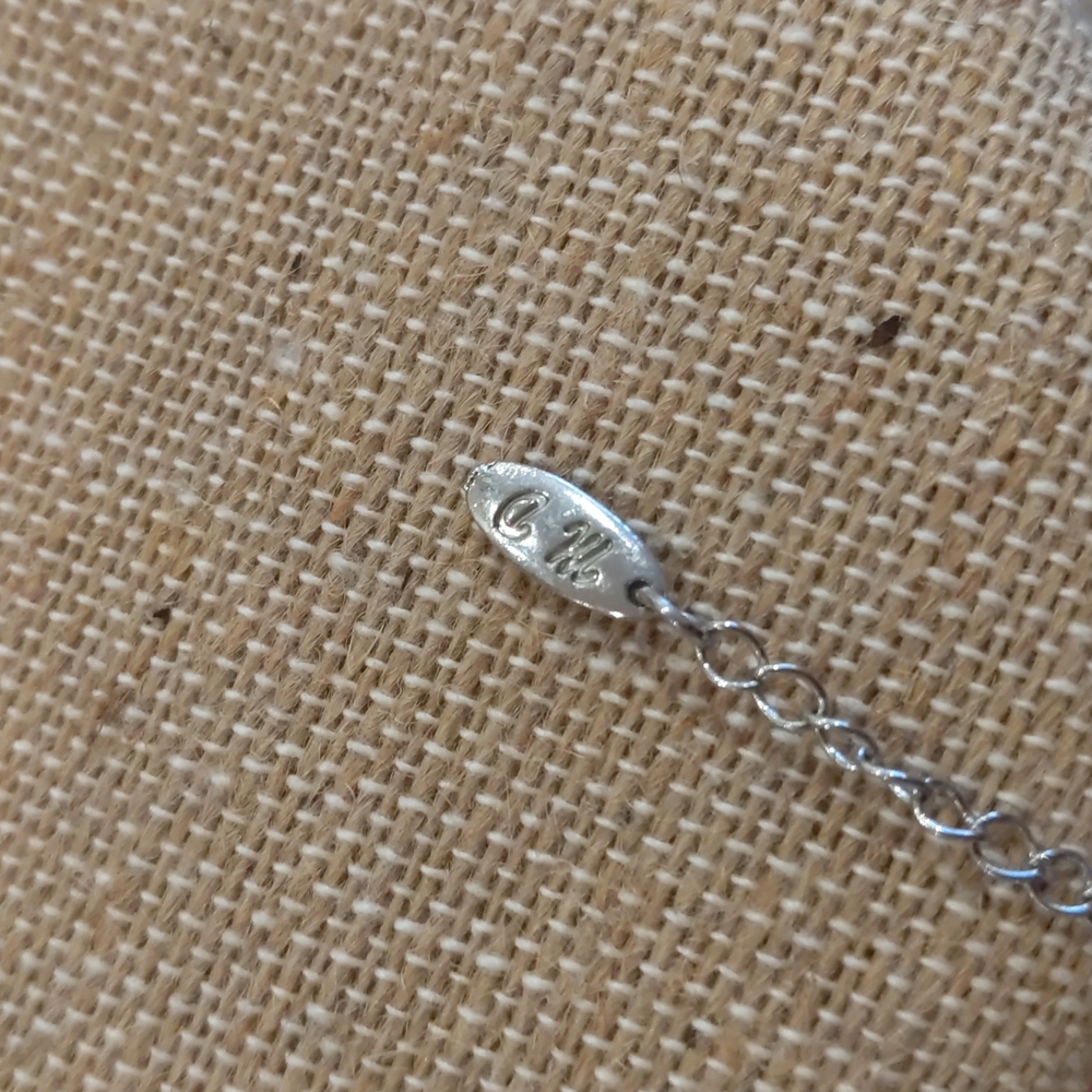 3 for $30 Heart Shaped Pendant Silver Toned Faux Diamonds on Nine Inch Necklace - Picture 3 of 7